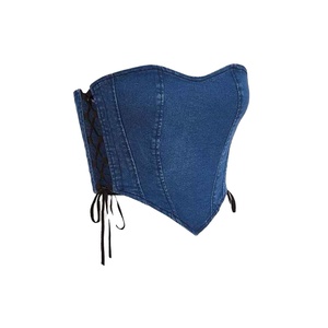 Top en jean sans manches pour femme, léger, boutonné, couleur unie, respirant, écologique, de bonne qualité et tendance. - Product Image 4