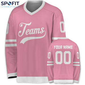 Maillot de hockey sur glace personnalisé en gros, broderie sur mesure, 100% polyester, pour équipe masculine, maillot de hockey sur glace pas cher pour garçons - Product Image 5