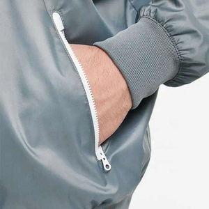 Lightweight Breathable Windproof <b>Zip</b> <b>Hooded</b> Jacket Gray White Men Women Outdoor Sport Running Hiking Unisex Windbreaker Front - Product Image 5