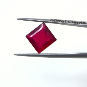 Rubis naturels de Bangkok, carrés calibrés de 4,5 mm, pierres précieuses de rubis naturelles facettées, prêtes à l'emploi pour la création de bijoux - Product Image 2
