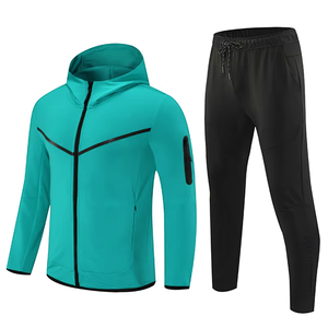 Unisex Tracksuit Set Solid Purple Full <b>Zip</b> <b>Hooded</b> Jacket Black Pants Long Sleeve Quick Dry Sporty Regular Fit Autumn Wear trendy - Product Image 3