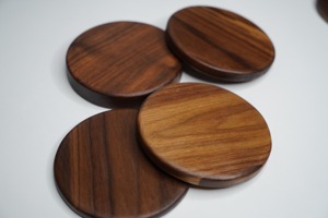 Acacia Wood Natural <b>Coaster</b> Regular Design Household Tea Cup Mats Pads Wooden Resin Placemat <b>for</b> Dinnerware <b>Drinks</b> - Product Image 4