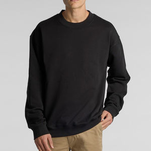 เสื้อสเวตเชิ้ตคอกลมโอเวอร์ไซส์ผ้าฟลีซปักลายโลโก้แบบกำหนดเอง ผ้าฝ้ายเนื้อนุ่ม สไตล์สตรีทแวร์ สำหรับผู้ชาย - Product Image 4