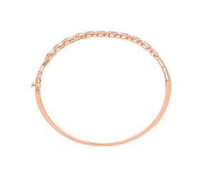 Rose Gold Lab Grown Diamond Twisted Tennis <b>Bangle</b> <b>Bracelet</b> - Product Image 3