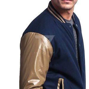 High Quality Letterman Varsity <b>Jackets</b> Wool Body Genuine Leather Sleeves Stand Front Waterproof Winter Wear <b>Smart</b> Stylish <b>Men's</b> - Product Image 4