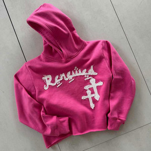 Sudadera con capucha personalizada con estampado puff, bordado desgastado, cierre de cremallera, unisex, 100% algodón, 450GSM, forro polar, invierno - Product Image 3