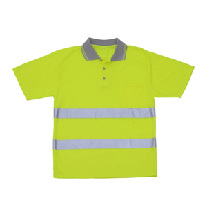 เสื้อก่อสร้างสะท้อนแสงแบบขายส่งสำหรับผู้ชาย เนื้อผ้าเจอร์ซีย์ย้อมสีเรียบ ระบายอากาศได้ดี ป้องกันภัย ปลอดภัย - Product Image 4