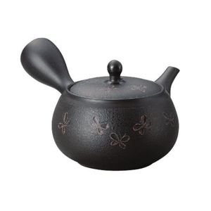 Juego de Kyusuu Hecho a Mano de Cerámica Tokoname, Diseño Zen Asiático Ecológico, Mariposa Negra de Primavera/Otoño, Rayas Vermelinas, Malla - Product Image 1