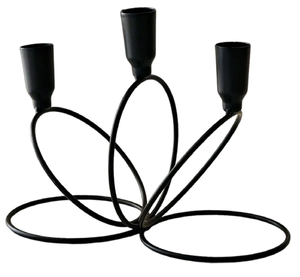 Rustic, gold-finished faux antler multi-candle holder holding elegant glass hurricanes. Available at wholesale price. - Product Image 3