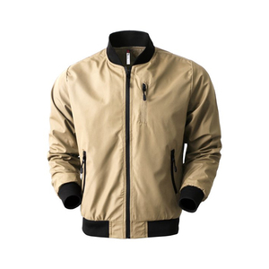 Bulk Wholesale Streetwear Clothing Supplier Lightweight Regular Fit Knitted Cuff Zip Up Windbreaker Low MOQ Men Bomber Jacket - Product Image 2