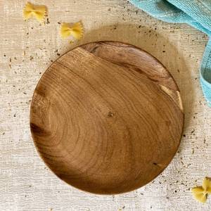 Plato de Servir Redondo de Madera de Acacia para el Hogar y la Cocina, Plato para Aperitivos, Plato de Madera para Decoración de Bodas, Plato de Madera para la Cena - Product Image 3