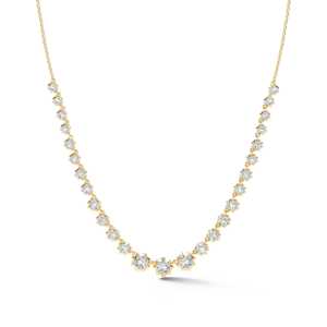 Lab Grown Diamond Tennis <b>Necklace</b> 14K 18K Gold Spiky Prong Set Rivera Clasp Graduated Eternity Choker Wholesale Factory Price - Product Image 1