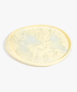 Western Style Polished Resin <b>Platter</b> Indian White Swirl Salad Plate Fruit Bowl Party High Quality Elegant Food Grade - Product Image 2