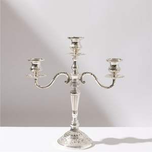 European Style Silver Candelabras Metal Taper Candle <b>Stick</b> Holder 3 Arms Candlestick for Wedding Table Ornaments Holiday Gift - Product Image 1