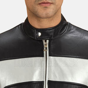 Veste en cuir pour homme, nouvelle collection, légère, en cuir de vache, logo sur le devant, coupe-vent, respirante, hiver, couleurs et tailles personnalisées, haute qualité - Product Image 5