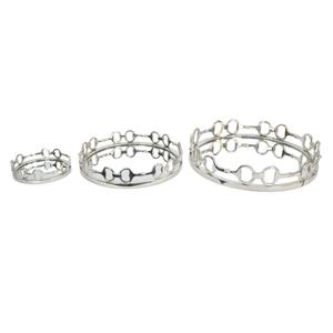 <b>Mirror</b> Polish Round <b>Mirror</b> <b>Tray</b> With Horse Bit Border Design Decorative Fruits <b>Trays</b> Dinning Table Setting - Product Image 6