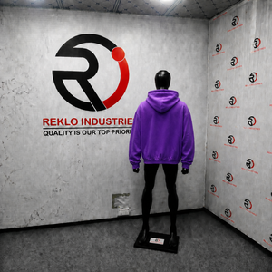 Sudadera con Capucha Personalizada Estilo Hype Morado, Oversize, de Forro Polar, con Estampado Hip Hop, Logotipo Frontal y Patrón de Estrellas, para Otoño, Premium y Cómoda - Product Image 4