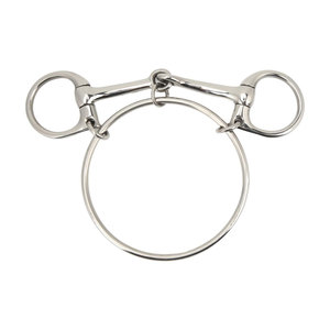 Stainless Steel Horse Bit With Smooth <b>Ring</b> And Chain Mouthpiece For Equestrian Riding - Product Image 1