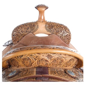 Vente en gros de selles de cheval occidentales en cuir véritable de qualité supérieure, personnalisées, fabriquées à la main, équipement équestre OEM - Product Image 3