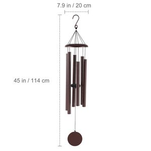 Carillon a Vento Profondo da 45 Pollici con 6 Tubi, Grande Carillon Commemorativo Unico per Case, Alta Densità, Regalo Anniversario Sorprendente - Product Image 2