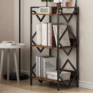 Piccola libreria in metallo a 3 livelli rustica da libreria da tavolo Organizer per ufficio soggiorno camera da letto-per un piccolo spazio - Product Image 3