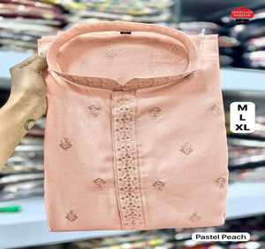 Kurta ethnique pour homme, broderie détaillée, tissu réversible en coton et rayonne, idéal pour les célébrations et les événements culturels. - Product Image 6