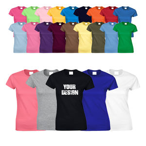 Vente en gros OEM ODM 180gsm 100% coton T-shirts personnalisés avec logo imprimé T-shirts unis pour femmes - Product Image 1