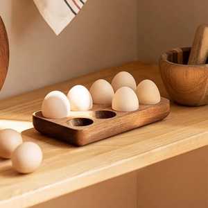Wooden <b>Egg</b> Holder Tray with Handle Large Capacity <b>Egg</b> <b>Storage</b> Rack Kitchen Countertop Organizer Rustic <b>Egg</b> Display - Product Image 6