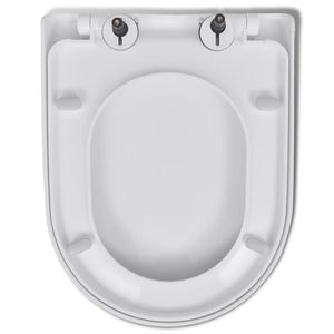 Sedile del water a chiusura morbida quadrato bianco con Design a sgancio rapido - Product Image 6