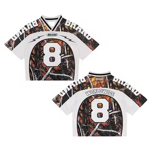 Camiseta de Fútbol Retro Personalizada para Hombre, Estilo Urbano, Hombros Caídos, Corte Regular, Tejido de Punto, Impresión Serigráfica - Product Image 1