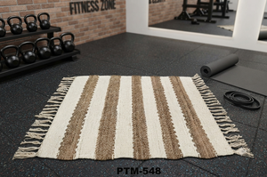 Alfombra de algodón/yaute tejida a mano / Alfombra para sala de estar, rectangular, pelo medio, PTM No.548 - Product Image 3