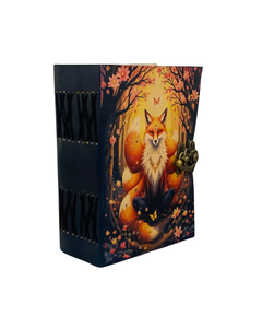 Nine-Tailed Fox Leather Grimoire Journal Handmade Fantasy <b>Notebook</b> Vintage <b>Book</b> of Shadows Embossed Writing Diary Gift - Product Image 3