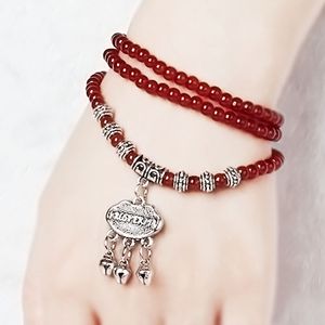 Bracciale alla Moda con Perle di Agata Rossa e Chiusura di Qualità, Elegante Accessorio Statement - Product Image 6