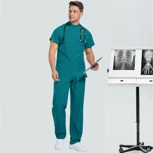 Unisex Elasticity Polyester Woven Quick Dry Fabric Stretch Zipper Nurse <b>Scrubs</b> <b>Set</b> with Needle Detection for Hospital Use - Product Image 4