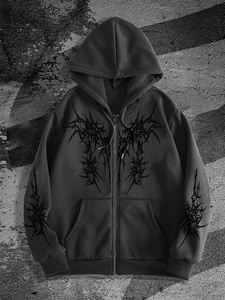 Sweat-shirt à capuche surdimensionné en molleton épais délavé à l'acide, personnalisable avec logo, style streetwear pour homme, vintage, décontracté, en coton molletonné, tendance - Product Image 4