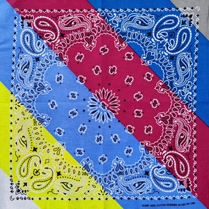 Black Cotton Bandana <b>Square</b> <b>Scarf</b> Silk Screen Printed White Paisley Breathable Multifunctional Casual Style Four Seasons Use - Product Image 1