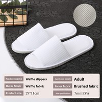 Pantoufles en tissu à bout fermé, personnalisées pour hôtel, pantoufles gaufrées, pantoufles d'hôtel en gros, pantoufles pour femme pour hôtel et salon de beauté