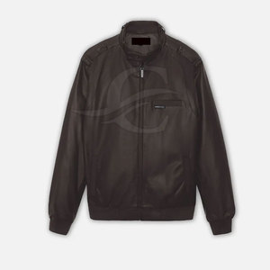 Nouvelle conception de veste en cuir pour homme, couleur personnalisée, logo sur le devant, service OEM, streetwear respirant pour l'hiver - Product Image 3