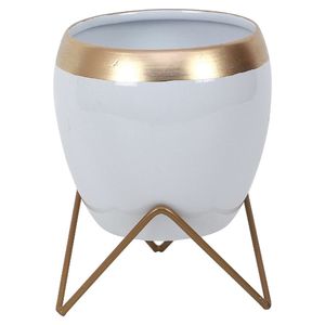 Maceta Moderna de Metal Rojo de Lujo con Soporte Negro, Macetas Metálicas Decorativas para Interiores al por Mayor, Macetas para Decoración del Hogar - Product Image 5