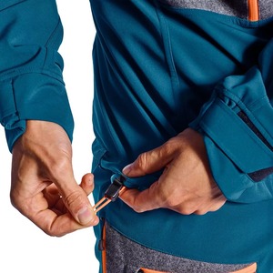 Men's Color Blocked <b>Soft</b> <b>Shell</b> <b>Jacket</b> <b>Hooded</b> Zip Fly Water Resistant Winter Outdoor Wear Regular Fit Polyester Material - Product Image 6