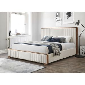 Serie Kaleea Beige ciniglia e noce rifinita-letto con fondina - Product Image 1
