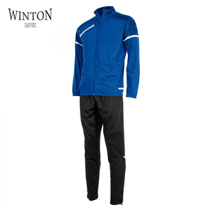 ชุดกีฬาผู้ชาย WINTON เสื้อแจ็คเก็ตสีน้ำเงินลายทางสีขาว กางเกงจ็อกเกอร์สีดำรูดเชือก ชุดกีฬาแห้งเร็ว แขนยาว สำหรับฤดูร้อน - Product Image 5