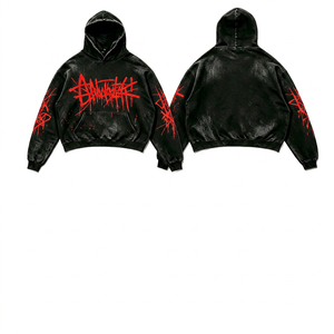 Sudadera con Capucha de Algodón Puro para Hombre, Estilo Casual, de Alto Gramaje, con Letras, Ideal para Deportes y Running - Product Image 5