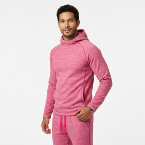 Survêtement rose à capuche pour femme, manches longues, couleur unie, tenue de sport décontractée avec pantalon à cordon de serrage et poches latérales, style automne - Product Image 4