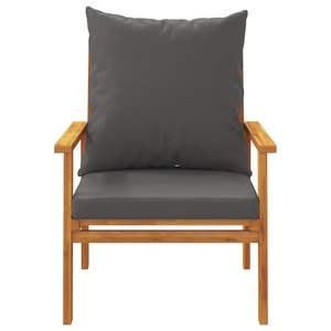 Ensemble de salon de jardin modulaire moyen en bois d'acacia massif gris foncé - Product Image 6