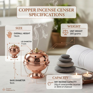 Brûleur d'encens artisanal en laiton avec poignée en bois, brûleur de charbon Bakhoor, brûleur d'Oud, encensoir, décoration d'intérieur, cadeau OEM ODM - Product Image 5