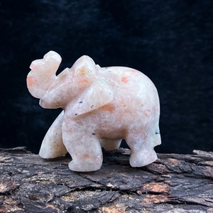 Sunstone <b>Elephant</b> Hand Carved Natural Gemstone Figurine Positivity Leadership Feng Shui <b>Decor</b> Wholesale - Product Image 2