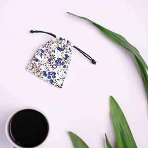 Handmade <b>Small</b> Velvet Jewelry Gift Pouch Durable Drawstring Storage <b>Bag</b> Made From Cotton - Product Image 5