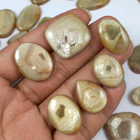 Saphir Jaune Naturel, Pierre Précieuse Non Montée, Cabochon Poli à Dos Plat 20-35mm, Haute Qualité pour la Fabrication de Bijoux, Prix de Gros