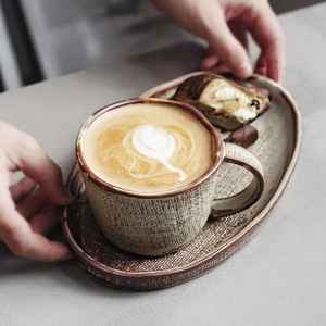 Taza de café hecha a mano con estampado, estilo japonés, sin asa, de cerámica, de Universal Overseas - Product Image 5